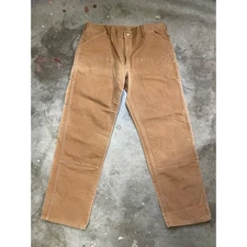 Vintage 1987 Carhartt Work Pants Double Knee Brown Cotton Carpenter 38x32 62W