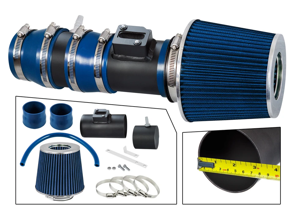 Kit de entrada de ar BCP RW AZUL para 2008-2012 Accord & CrossTour 3.5 V6 TL Ram + filtro - Imagem 2 de 4