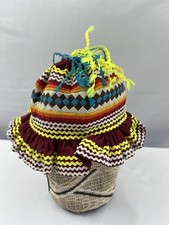 Vintage Handmade Seminole Native American Child s Hat Patchwork Ribbon Trim