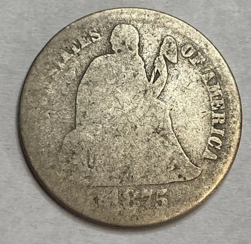 1875 CC Below - Seated Liberty Dime - Exact Coin Imaged #SL218