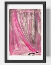 GUAJARDO Original Abstract Expressionism Pretty in Pink 9X6 Paper Signed Art