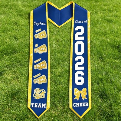 Custom Stoles for Cheerleader, Personalized Senior Graduation CHEER Sash 2026
