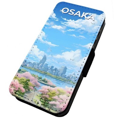 Bedruckte Klapp Handyhülle iPhone, Samsung & Huawei Urlaubsstädte Osaka
