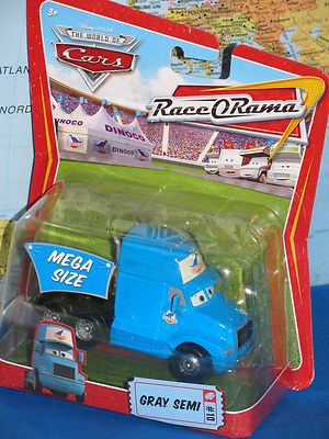 DISNEY PIXAR CARS RACE O RAMA DINOCO GRAY SEMI #10 MEGA SIZE