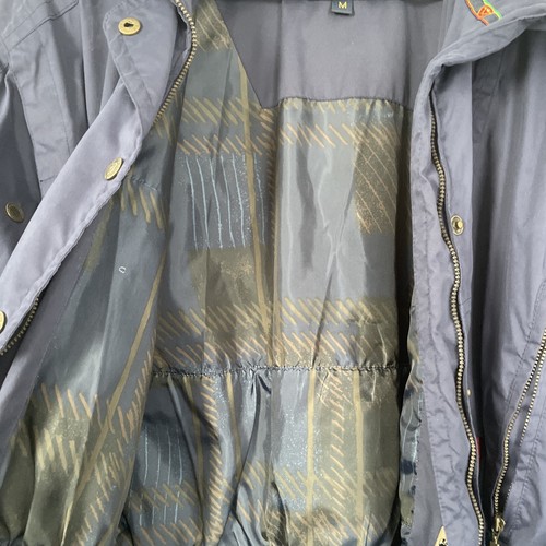 Sunice Medium Golf Zip Up Navy Windbreaker Jacket Miss Cinch Waist Bead Inside - Picture 9 of 16