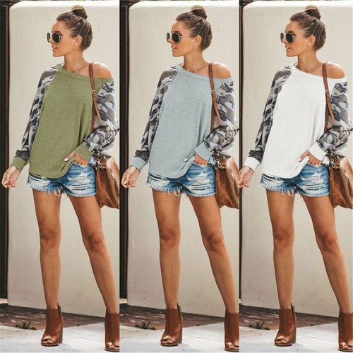 Women Loose Casual Long Sleeve Sweatshirt Pullover Top Jumper Tunic Shirt S-XL - Afbeelding 1 van 14