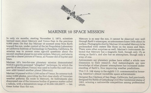 Mariner 10, Venus/Mecury, SPACE 1975 First Day Issue cover with literature - Picture 2 of 2