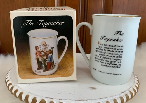 NUEVO EN CAJA - Juego de 4 tazas de café de porcelana Norman Rockwell con adornos dorados - Elección - Imagen 4 de 21