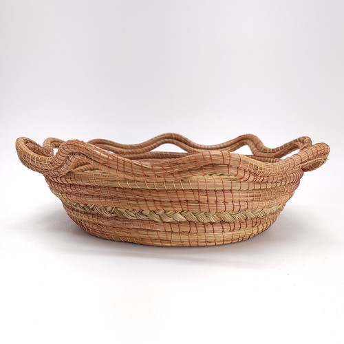 Cesto Aghi Pino Tessuto A Mano 14" Oaxaca Boho Casale Bohemien Rattan Bambù - Foto 3 di 9