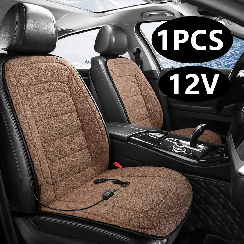 Car Driver Seat Heated Cushion Lamb Wool Heating Pad Auto Interior Accessories - Image 2 of 4