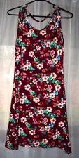 Burgundy Flower Dress Size L Made By 2 Blondes Apparel  Flower Design Brand New