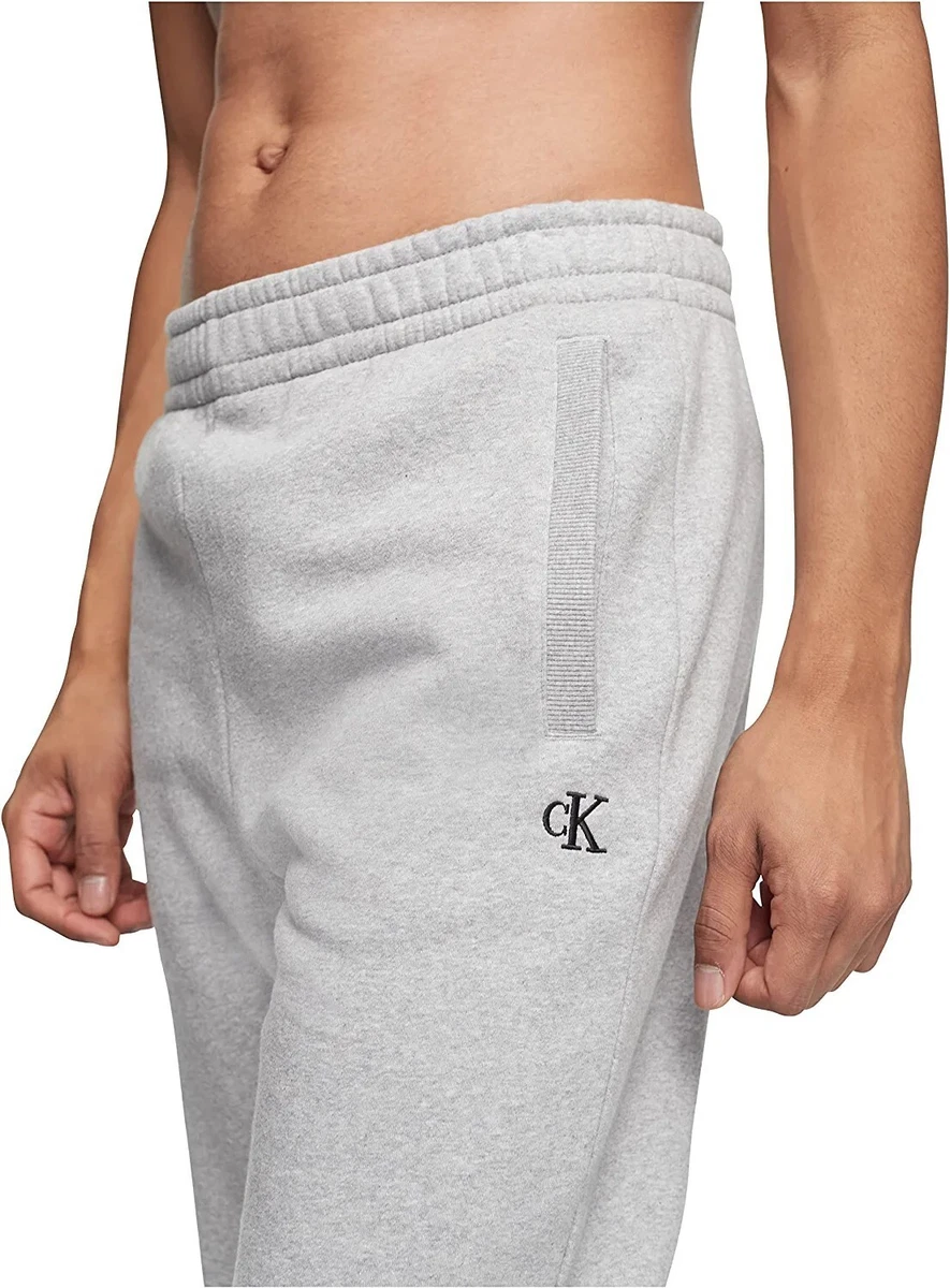 Calvin Klein Men's Monogram Archive Logo Fleece Joggers Sweat Pant Grey L |  eBay