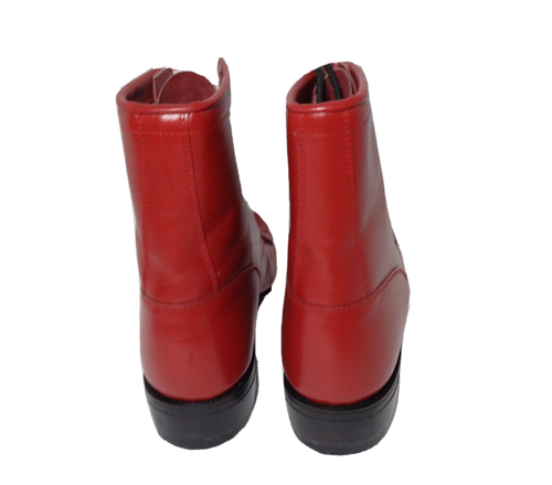 Justin Roper Lace up Red Leather Kiltie Ankle Boots Women's US 5B - Picture 8 of 11