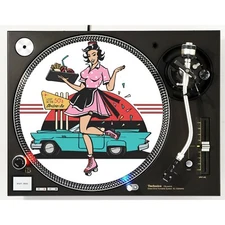DJ 1950's Dinner Girl Pin Up #2 Slipmat Turntable 12" LP Record Audiophile