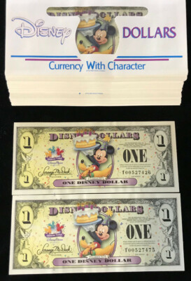 2009 Mickey Mouse & Pluto 50 $1 Bills - Consecutive Uncirculated Mint Condition!
