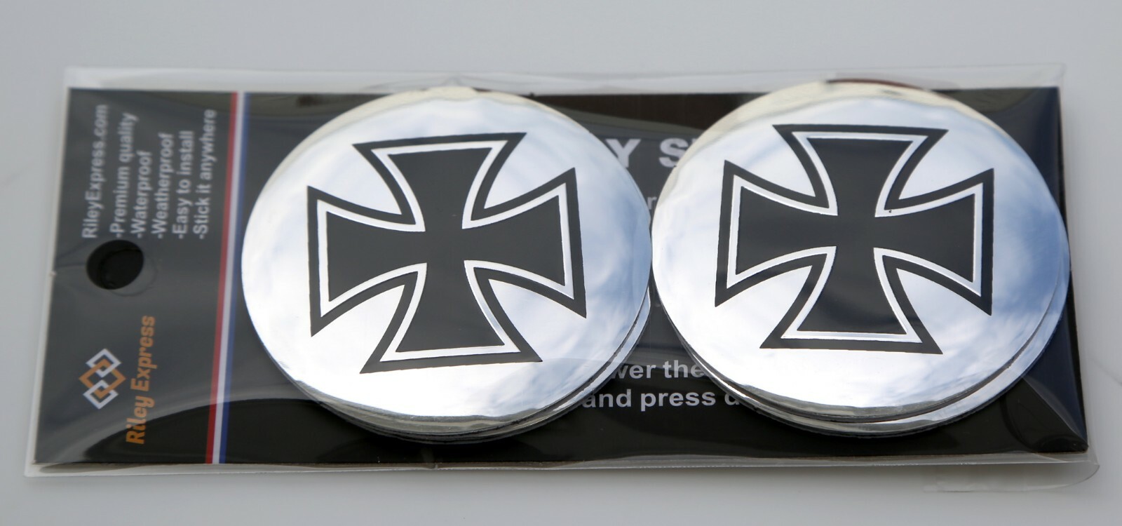 4x Maltese Wheel Center Hub Cap Sticker Decal 2.20" for Auto Car DOME