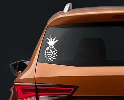 Vinyl Decal Car Truck Sticker Pineapple Heartbeat - You Pick Size & Color