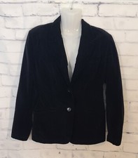 Vintage Women's Black Velvet Blazer, Small