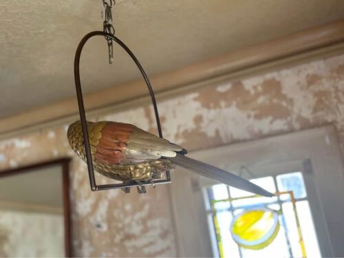 1960s Copper Sergio Bustamante Brass Metal Parrot Swing Sculpture LARGE - Picture 3 of 6
