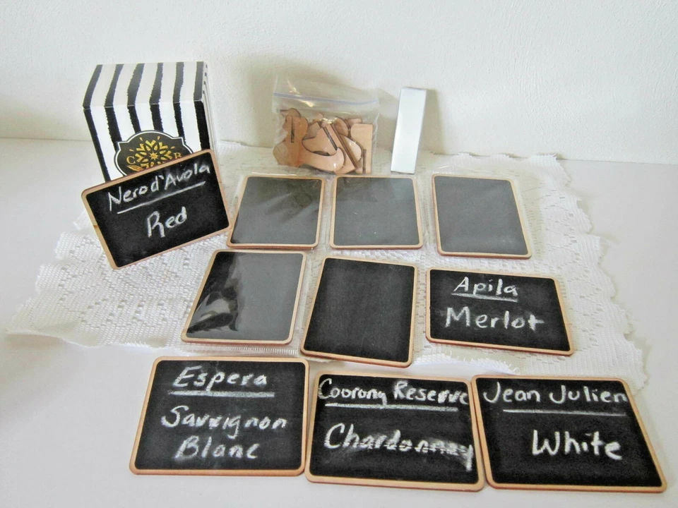 (10) Mini Chalkboard Place Cards Easel & Chalk ~CB Accessories Food Presentation - Image 3 of 4