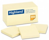 Highland Notes, 3 X 3-inches, Yellow, 18-pads/pack Highland Notes, 3 X 3-inches, Yellow, 18-pads/pack