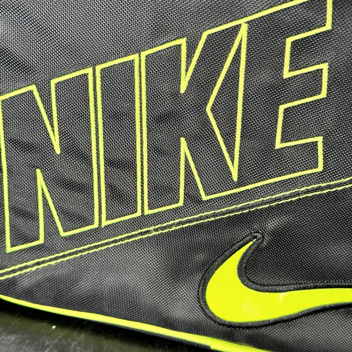 Nike Kitchen Insulated Lunch Bag Swoosh Black Neon Yellow Back To