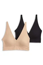 Jockey Seamfree 2-pack V Neck Molded Cup Bralette Light/Black