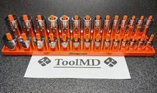 Snap-on Tools NEW 28pc 1/2" Drive SAE Deep Shallow 12PT MASTER Socket Set & Tray