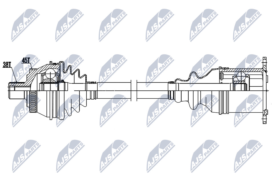 NPW-AU-038 NTY Drive Shaft for AUDI