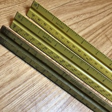  3 Vtg Dietzgen Engine Divided Triangular Wood Scale Architect Drafting Rulers