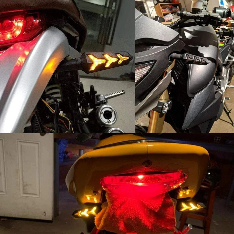 4PCS Motorcycle LED Turn Signal Light for Kawasaki KLX400SR Z1000 ZZR600 Foto 4 de 4