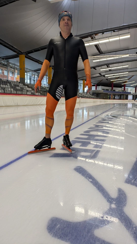 Edge Long Track speed skating suit SKINSUIT rubber Speedsuit Orange - Image 4 of 4