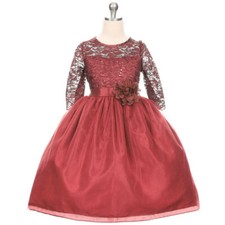 BURGUNDY Size 10 Flower Girl Dress Birthday Bridesmaid Formal Party Recital