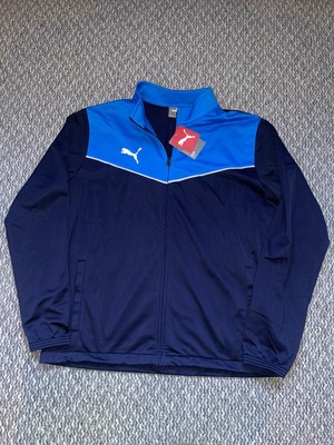 Neu mit Etikett Puma Herrenjacke Track durchgehender Reißverschluss Größe XL blau kostenloser Versand (23)