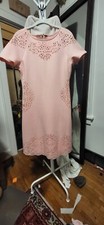 T Tahari NWT Dressbarn Pink & Laser Cut Accents Sheath Dress 8