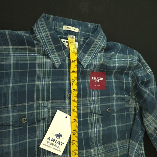 New Ariat REAL Billy Jean Relaxed Fit Shirt Womens Long Sleeve Large Green NWT - Picture 7 of 18