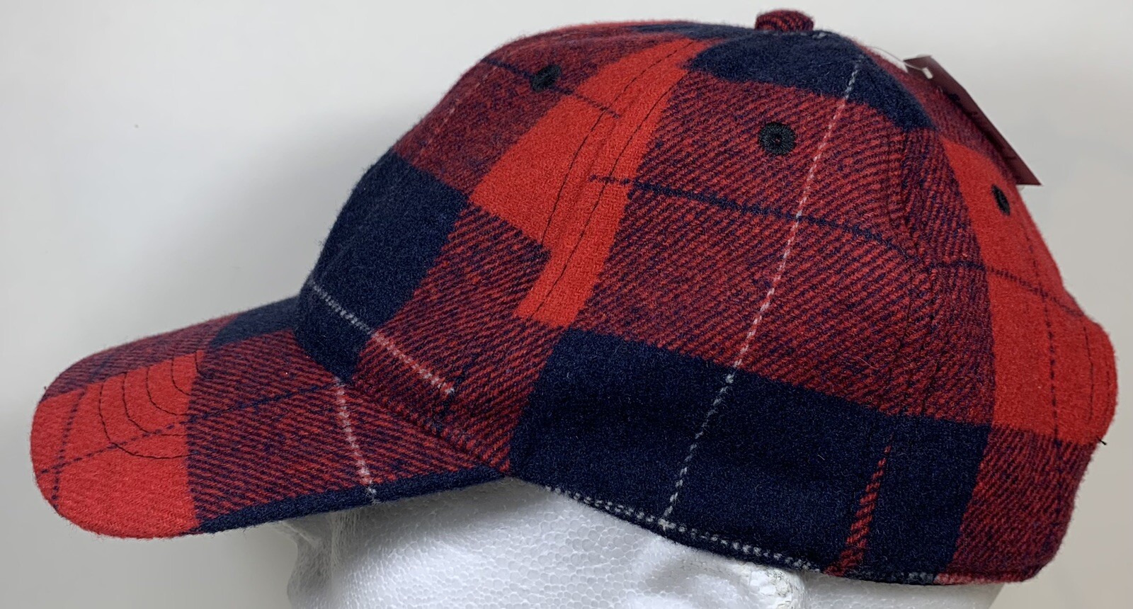 Checkered Blank Hat Gingham Checked Pattern Red C… - image 3
