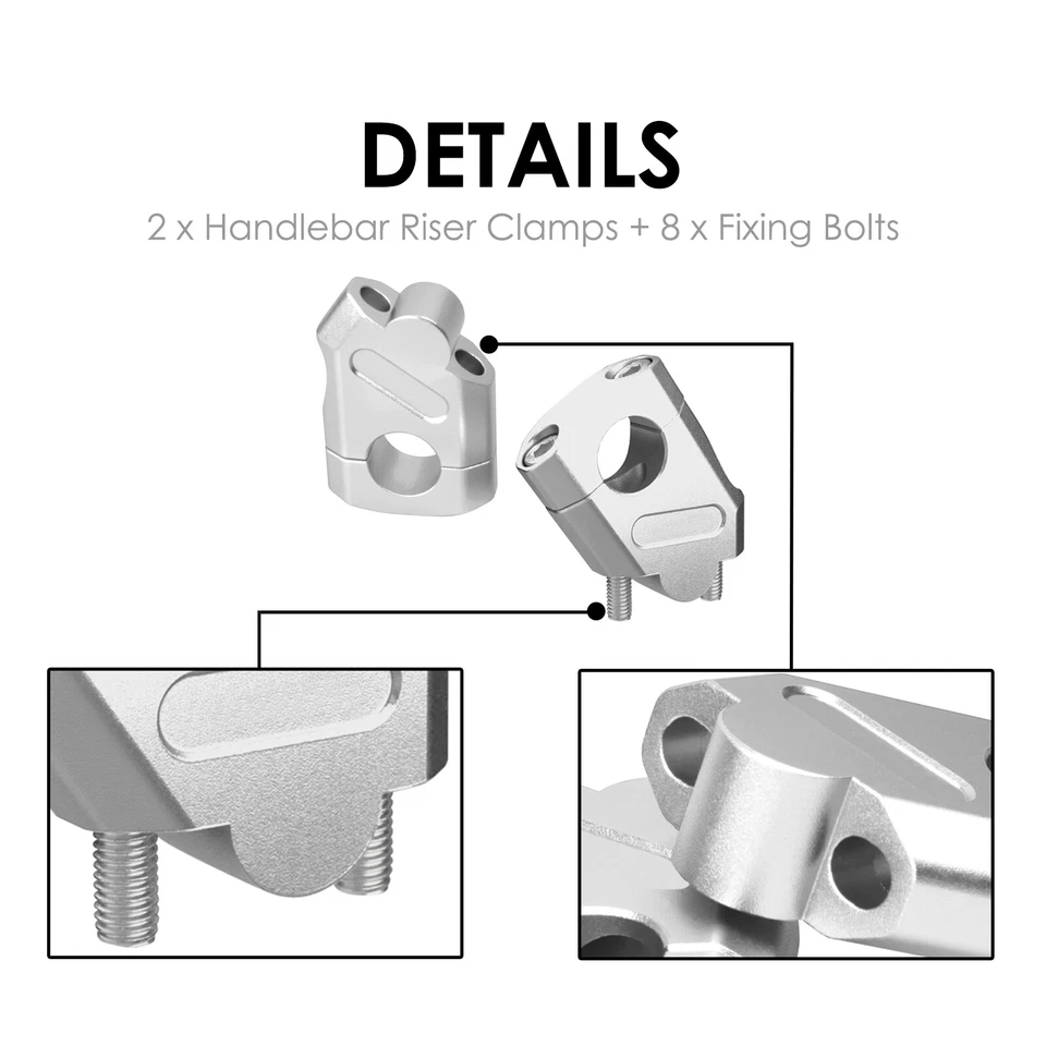 CNC 22mm 7/8'' Universal Handlebar Riser Mount Clamp Bracket Extend For Yamaha - Image 3 of 4