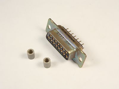 M24308/23-2F AMP D Sub Connector Receptacle Vertical PCB Mount 15 Pos Size 2 NOS