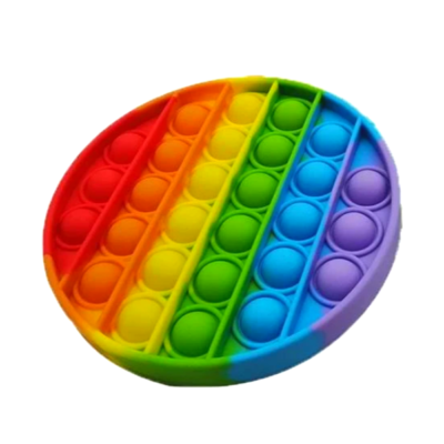 Pop it fidget siliconen Push Pop Bubble Sensory speelgoed, met lettertoetsen, angstverlichtend speelgoed voor kinderen en volwassenen (blauw