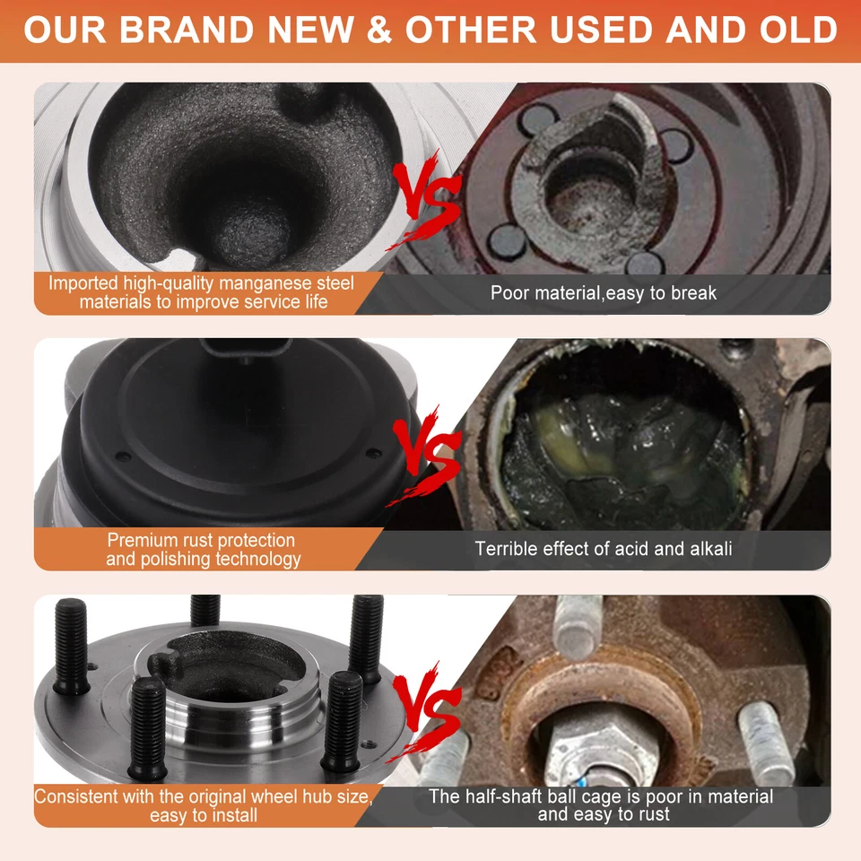 2 Front Wheel Hub Bearing For 2010-2016 Hyundai Genesis Coupe 2.0L with ABS Foto 2 de 4