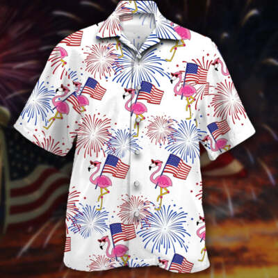 Cool Flamingo Hawaiian Shirt, Independence Day Is Coming Aloha Beach Shirts, Ame