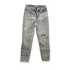 Rewash Distressed Jeans Real Curve High Rise Frayed Hem Light Wash Size 26