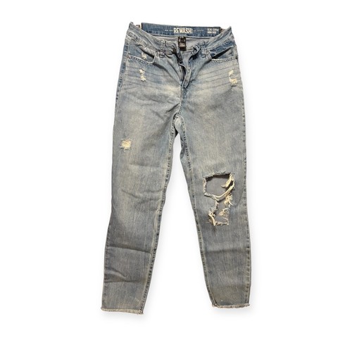 Rewash Distressed Jeans Real Curve High Rise Frayed Hem Light Wash Size 26