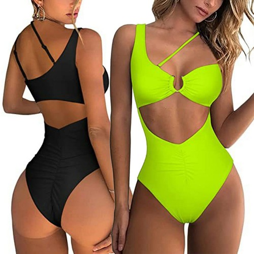 Womens String Should One Piece Swimsuit Cut Out High Waist Bathing Suit Swimwear Ebay