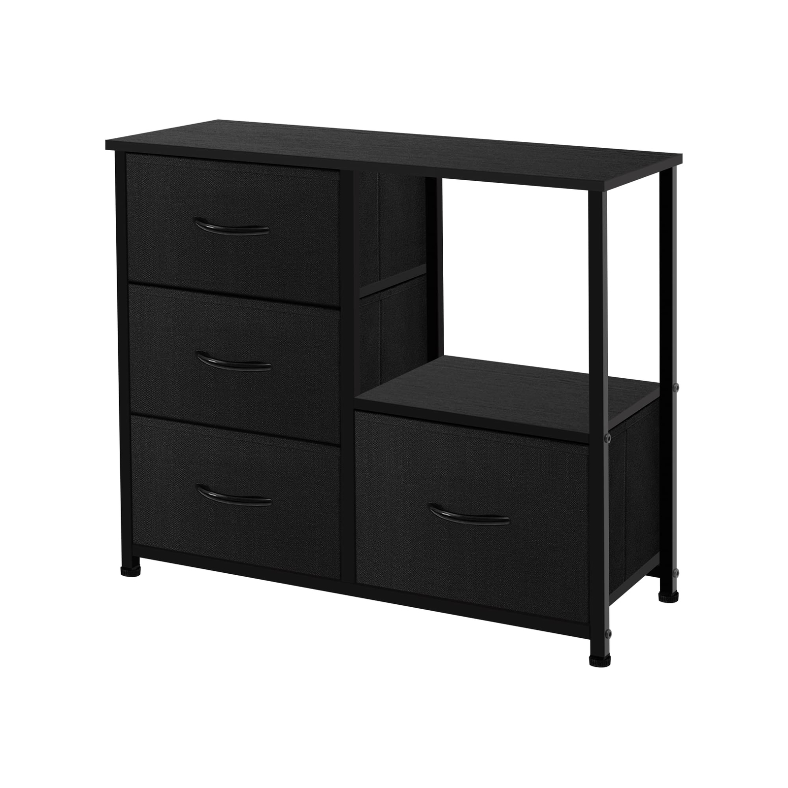 4-Drawer Dresser Storage Tower with Shelves - Closet Organizer & Nightstand-image