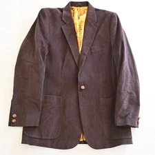 Penguin Munsingwear Medium M Brown Velvet Stripe Sport Coat Blazer Suit Jacket