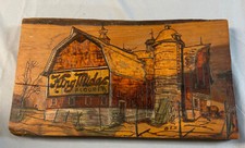 HANDMADE WOOD BURNING ART KING MIDAS FLOUR BARN SNOW SILO OLD GATE