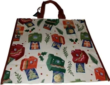 CHRISTMAS~Reusable Tote Bag ~ 20" X 18" X 8"~ POLAROID CHRISTMAS