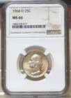 1964-D WASHINGTON QUARTER NGC MS66 128017